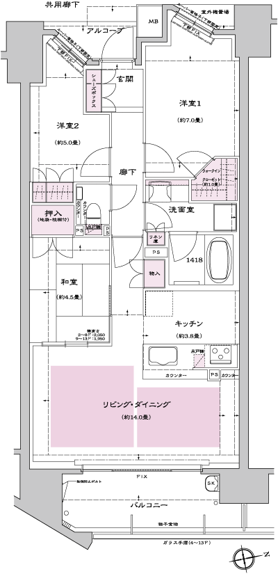 Floor: 3LDK, occupied area: 74.41 sq m, Price: 35,980,000 yen ~ 40,880,000 yen