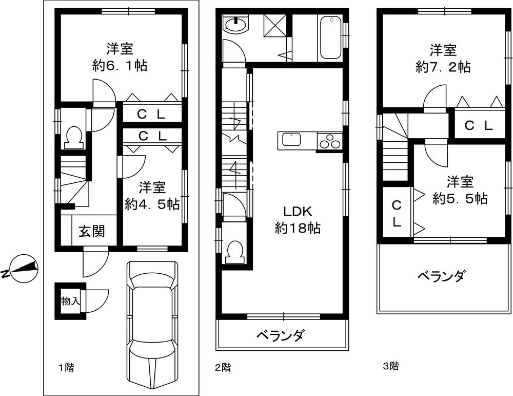 Floor plan. 30,800,000 yen, 4LDK, Land area 67.41 sq m , Building area 98.41 sq m
