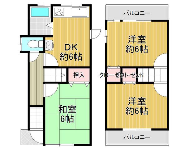 Floor plan. 16.8 million yen, 3DK, Land area 41.51 sq m , Building area 52.49 sq m all room 6 tatami mats or more, With storage space ☆ 