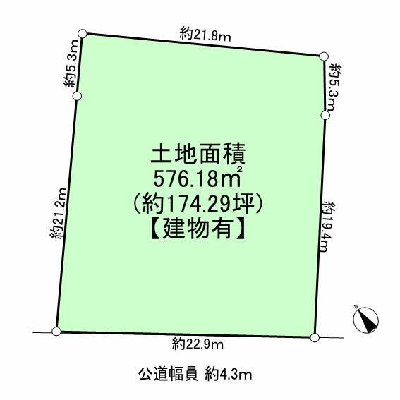 Compartment figure. Land price 100 million 17.7 million yen, Land area 576.18 sq m