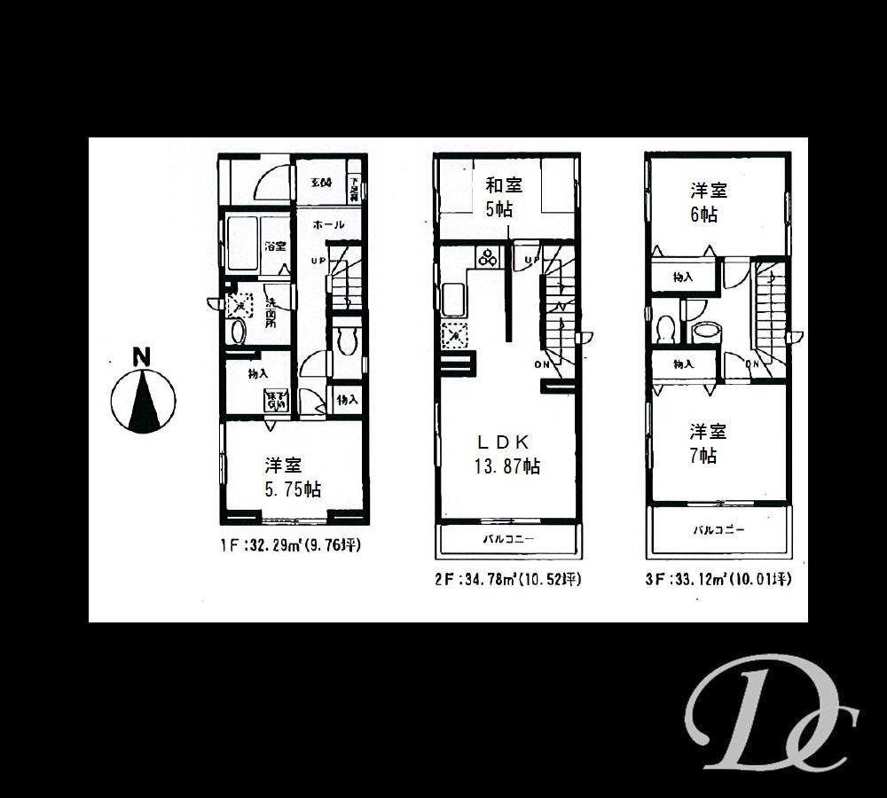 Floor plan. 26,800,000 yen, 4LDK, Land area 66.44 sq m , Building area 100.19 sq m