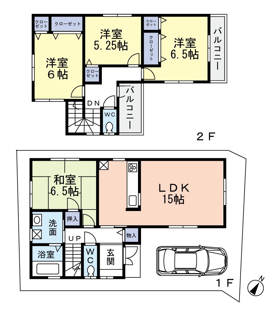 Floor plan. (No. 2 locations), Price 30,900,000 yen, 4LDK, Land area 90.51 sq m , Building area 94.36 sq m
