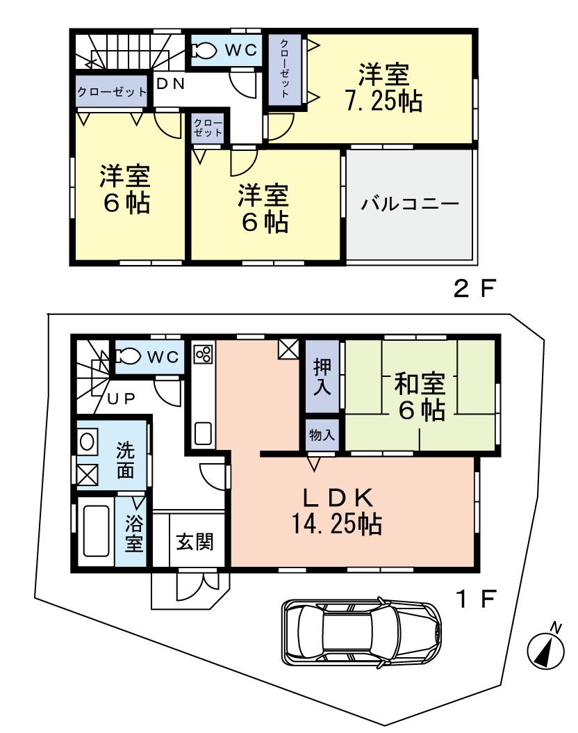 Floor plan. (No. 3 locations), Price 33,900,000 yen, 4LDK, Land area 94.62 sq m , Building area 94.76 sq m