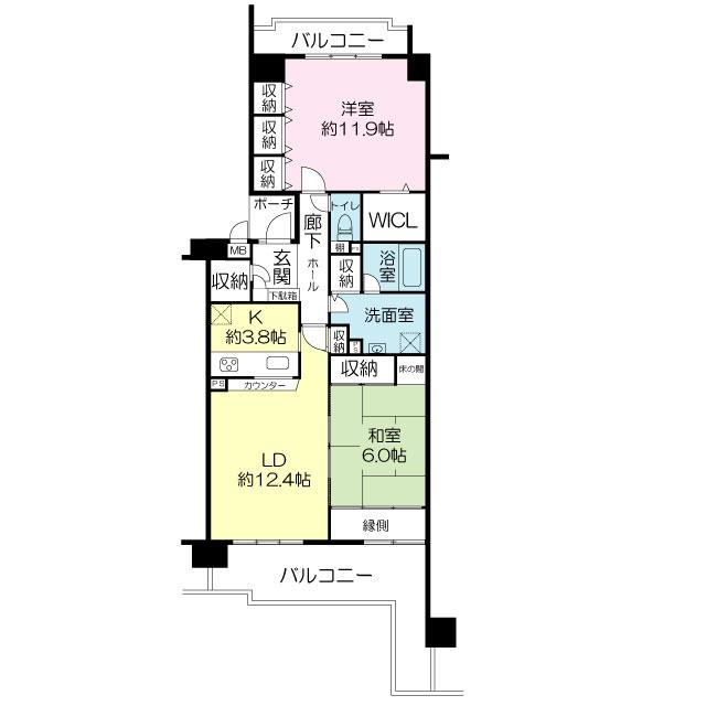 Floor plan. 2LDK, Price 22,800,000 yen, Occupied area 89.08 sq m , Balcony area 21.81 sq m