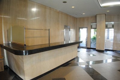 Entrance. Entrance design, which is also management person for the counter