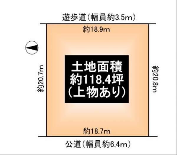 Compartment figure. Land price 98,500,000 yen, Land area 391.55 sq m