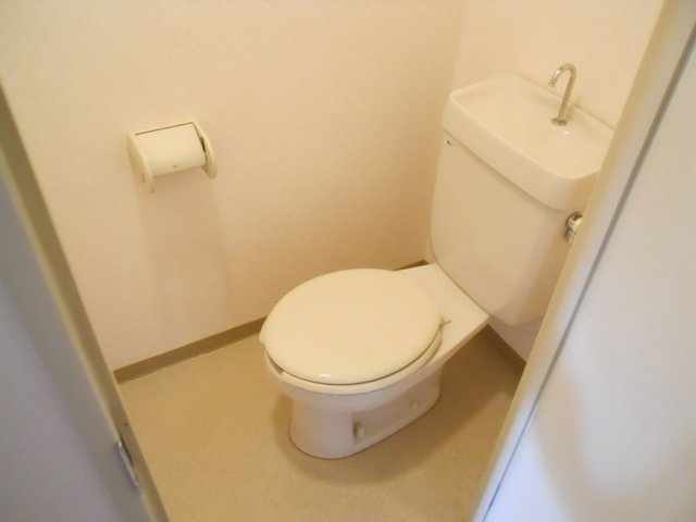 Toilet. It is a restroom that is clean