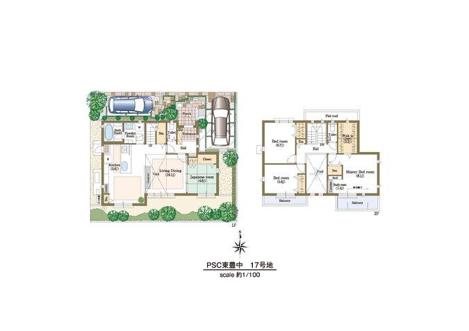 Floor plan. No. 17 Location: it employs a large Fukinuki, There is a sense of open living attractive