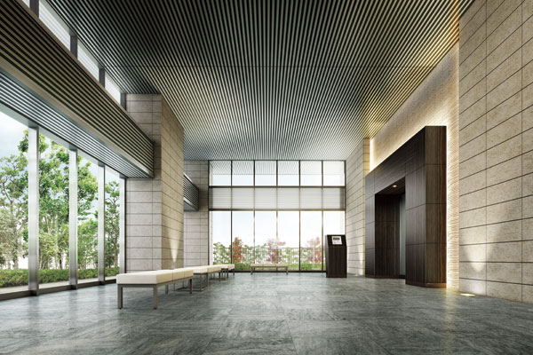 Shared facilities.  [Entrance hall] It invites magnificent space filled with light, Magnificent is high entrance hall (Rendering)