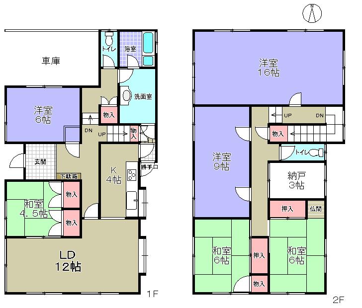 Floor plan. 41,500,000 yen, 6LDK, Land area 156.04 sq m , Building area 158.99 sq m