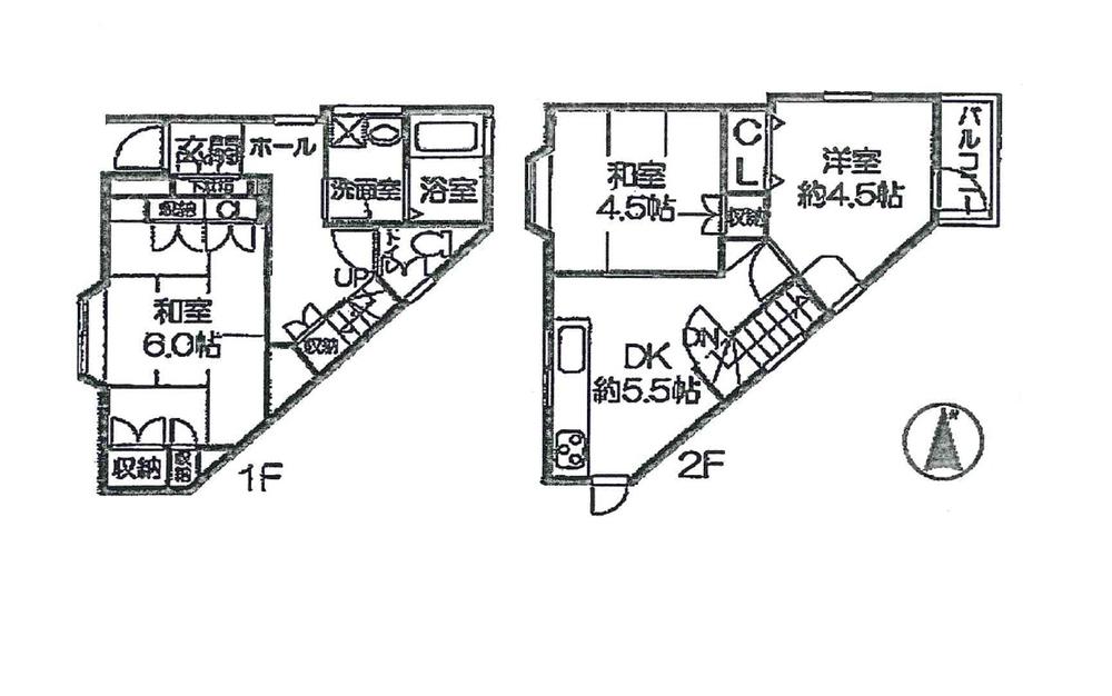 Floor plan. 13.3 million yen, 3DK, Land area 68.15 sq m , Building area 64.62 sq m in 1998 architecture Used House ・ Renovation there will.  Ideal for revenue! 