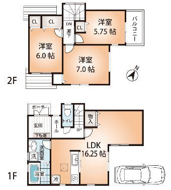 Floor plan. 28,900,000 yen, 3LDK, Land area 89.91 sq m , Building area 82.21 sq m