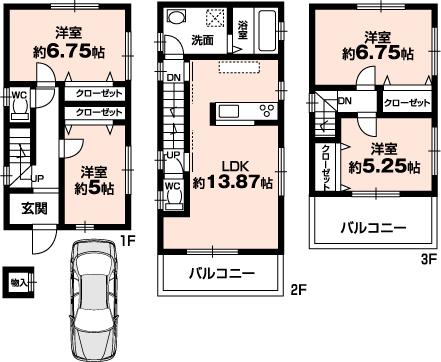 Floor plan. 30,800,000 yen, 4LDK, Land area 67.41 sq m , Building area 98.41 sq m