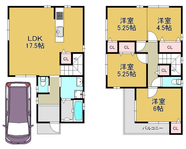 Floor plan. 28.8 million yen, 4LDK, Land area 88.49 sq m , Open-minded LDK conversation of building area 91.94 sq m family bouncy