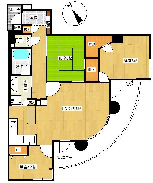 Floor plan. 3LDK, Price 26,800,000 yen, Occupied area 80.69 sq m , Balcony area 13.52 sq m