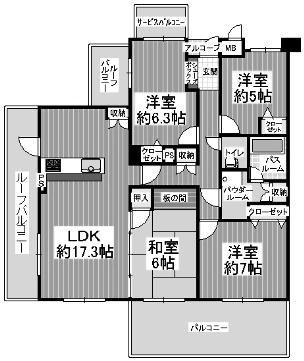 Floor plan. 4LDK, Price 24,800,000 yen, Occupied area 91.56 sq m , Balcony area 34.01 sq m