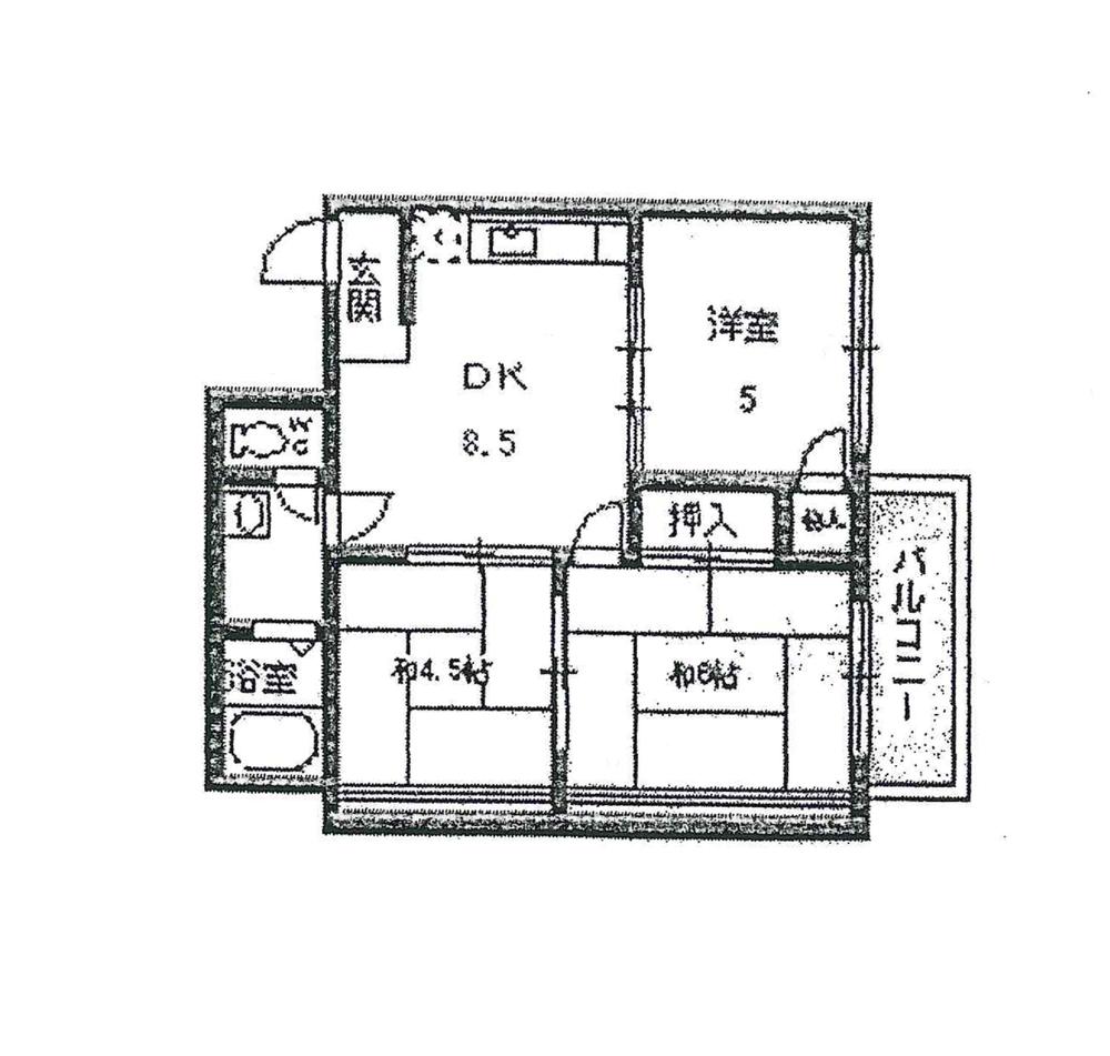 Floor plan. 3DK, Price 5.2 million yen, Is the exclusive area of ​​45.44 sq m room very clean your.