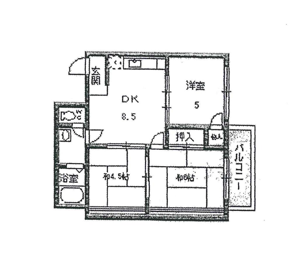 Floor plan. 3DK, Price 5.2 million yen, Is the exclusive area of 45.44 sq m room very clean your.