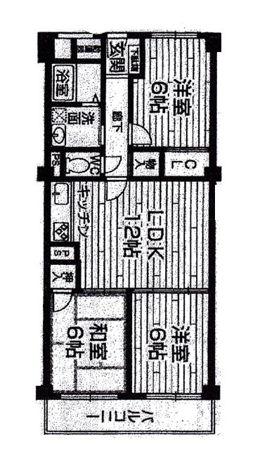 Floor plan. 3LDK, Price 8.8 million yen, Occupied area 68.75 sq m , Balcony area 68.75 sq m