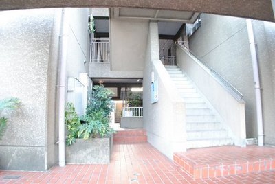 Entrance. Bright building entrance, Children is also safe. 