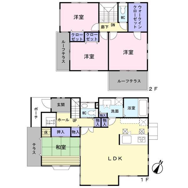 Compartment figure. 69,800,000 yen, 4LDK, Land area 200.15 sq m , Building area 119.69 sq m