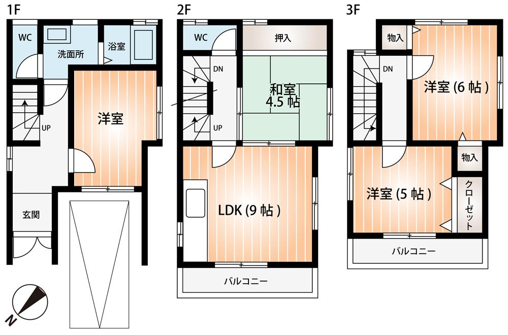 Floor plan. 24,800,000 yen, 4LDK, Land area 62.08 sq m , Building area 90.31 sq m
