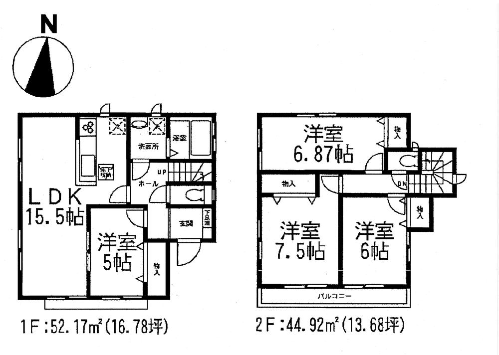 Floor plan. Price 38,800,000 yen, 4LDK, Land area 105.95 sq m , Building area 97.09 sq m
