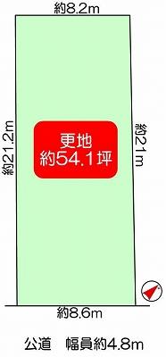 Compartment figure. Land price 37,800,000 yen, Land area 178.88 sq m   □ Land about 54 square meters □ Contact Donanhigashi facing road ・ Width about 4.8m