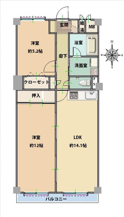 Floor plan. 2LDK, Price 10.8 million yen, Footprint 70 sq m , It divides the balcony area 6.72 sq m Western-style about 12 Pledge to 2 room Please use the 3LDK! !