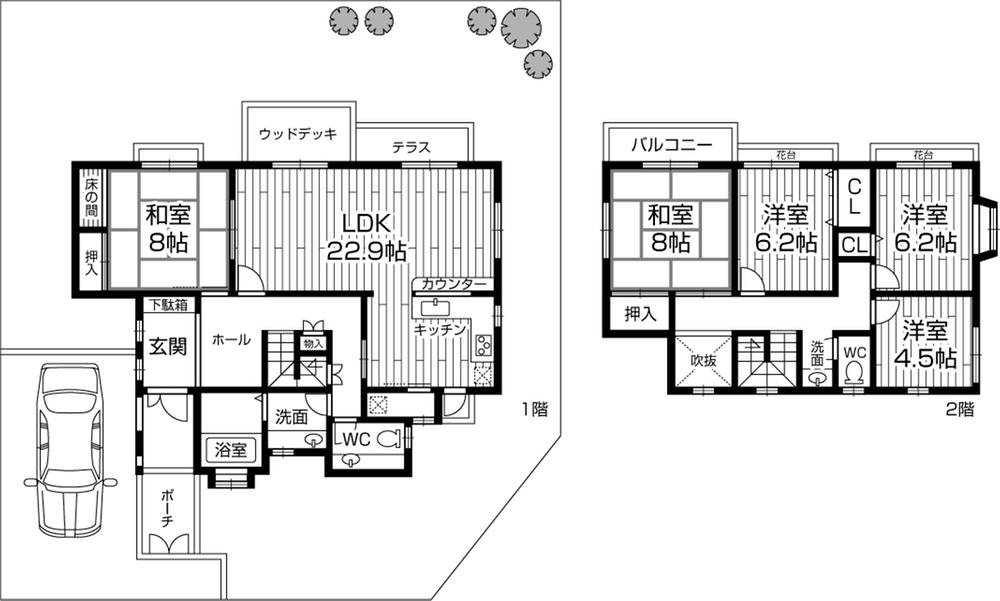 Floor plan. 59,800,000 yen, 5LDK, Land area 232.12 sq m , Building area 146.16 sq m