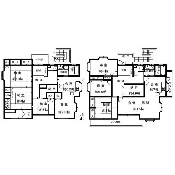 Floor plan. 98 million yen, 6LDDKK + 2S (storeroom), Land area 351.81 sq m , Building area 233.04 sq m