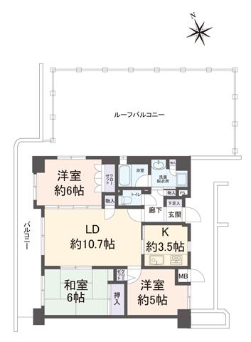 Floor plan. 3LDK, Price 18.9 million yen, Occupied area 67.31 sq m , Balcony area 11.67 sq m