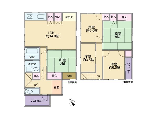 Floor plan. 25,800,000 yen, 4LDK + S (storeroom), Land area 99.18 sq m , Building area 122.64 sq m