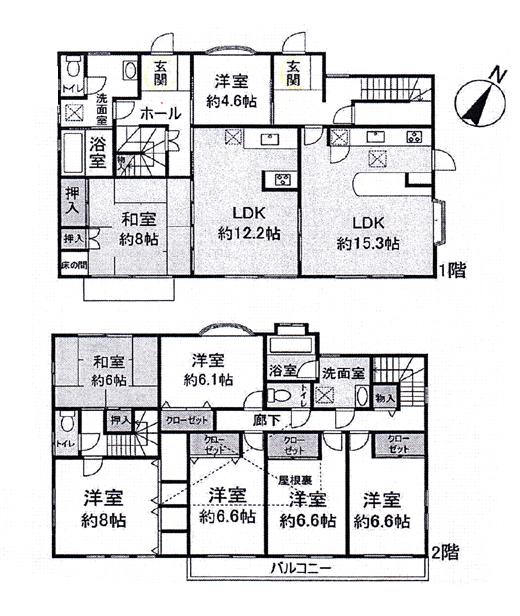 Floor plan. 76,800,000 yen, 7LDK, Land area 255.45 sq m , Building area 227.72 sq m