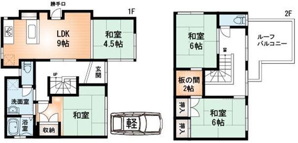 Floor plan. 17.8 million yen, 4LDK, Land area 99.17 sq m , Building area 84.73 sq m