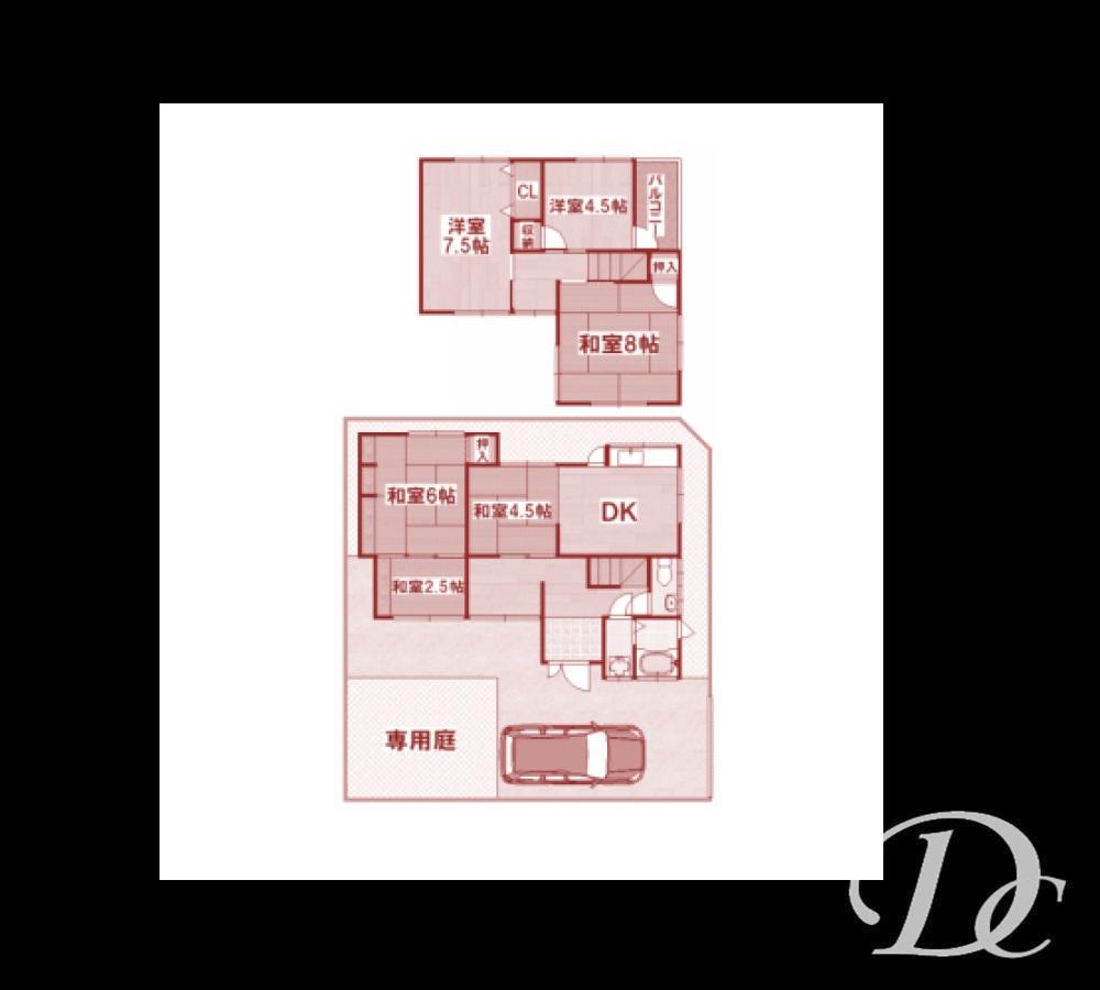 Floor plan. 29,800,000 yen, 5DK + S (storeroom), Land area 147.86 sq m , Building area 106.34 sq m