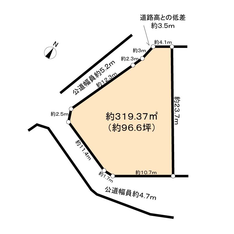 Compartment figure. Land price 46,900,000 yen, Land area 319.37 sq m
