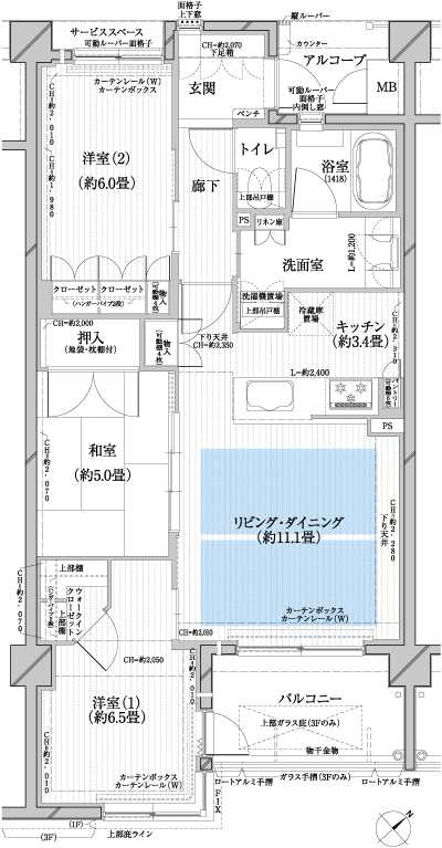 Floor: 3LDK, occupied area: 73 sq m, Price: 42,480,000 yen