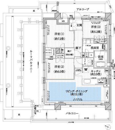 Floor: 3LDK + N, the occupied area: 86.12 sq m, Price: 63,880,000 yen