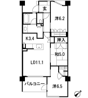 Floor: 3LDK, occupied area: 73.33 sq m, Price: 44,980,000 yen