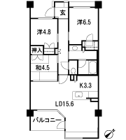Floor: 3LDK, occupied area: 77.04 sq m, Price: 46,980,000 yen