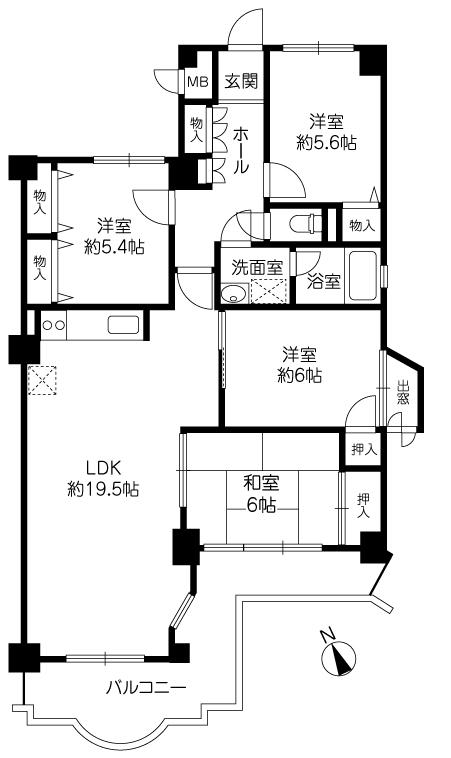 Floor plan. 4LDK, Price 15.8 million yen, Occupied area 90.72 sq m , Balcony area 14.79 sq m 4LDK 90.72 sq m