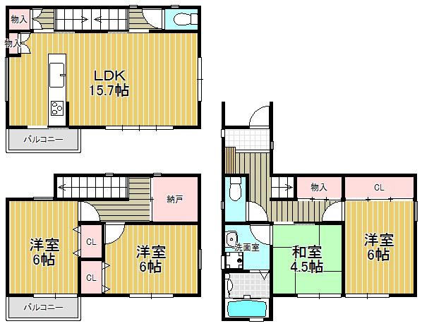 Floor plan. 37.5 million yen, 4LDK+S, Land area 93.5 sq m , Building area 100.44 sq m spacious relaxing spacious living