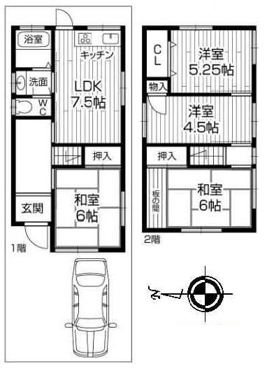 Floor plan. 17.8 million yen, 4LDK, Land area 71.39 sq m , Building area 65.61 sq m