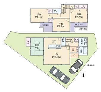 Floor plan. 35,800,000 yen, 4LDK, Land area 125.38 sq m , Building area 95.58 sq m