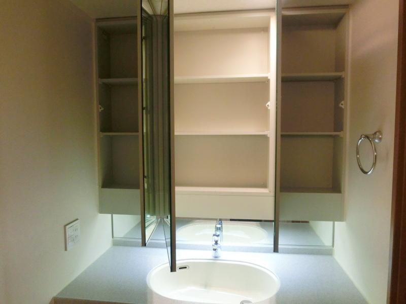 Receipt. Transformed into all mirror toilets storage space!