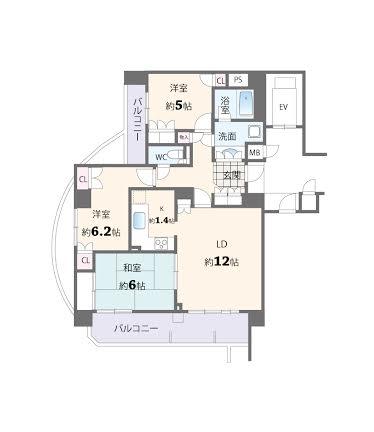 Floor plan. 3LDK, Price 28.8 million yen, Occupied area 77.82 sq m , Balcony area 19.05 sq m