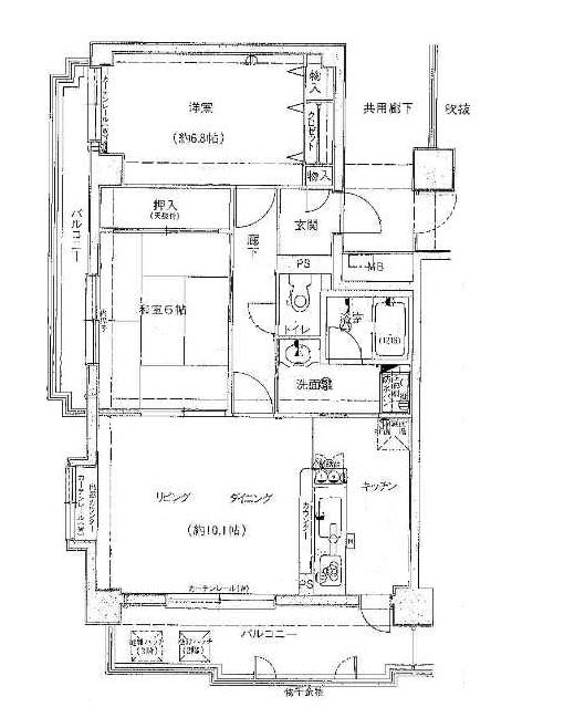 Floor plan. 2LDK, Price 13.5 million yen, Occupied area 58.36 sq m , Balcony area 14.52 sq m floor plan. 2LDK + balcony located in the west and south.