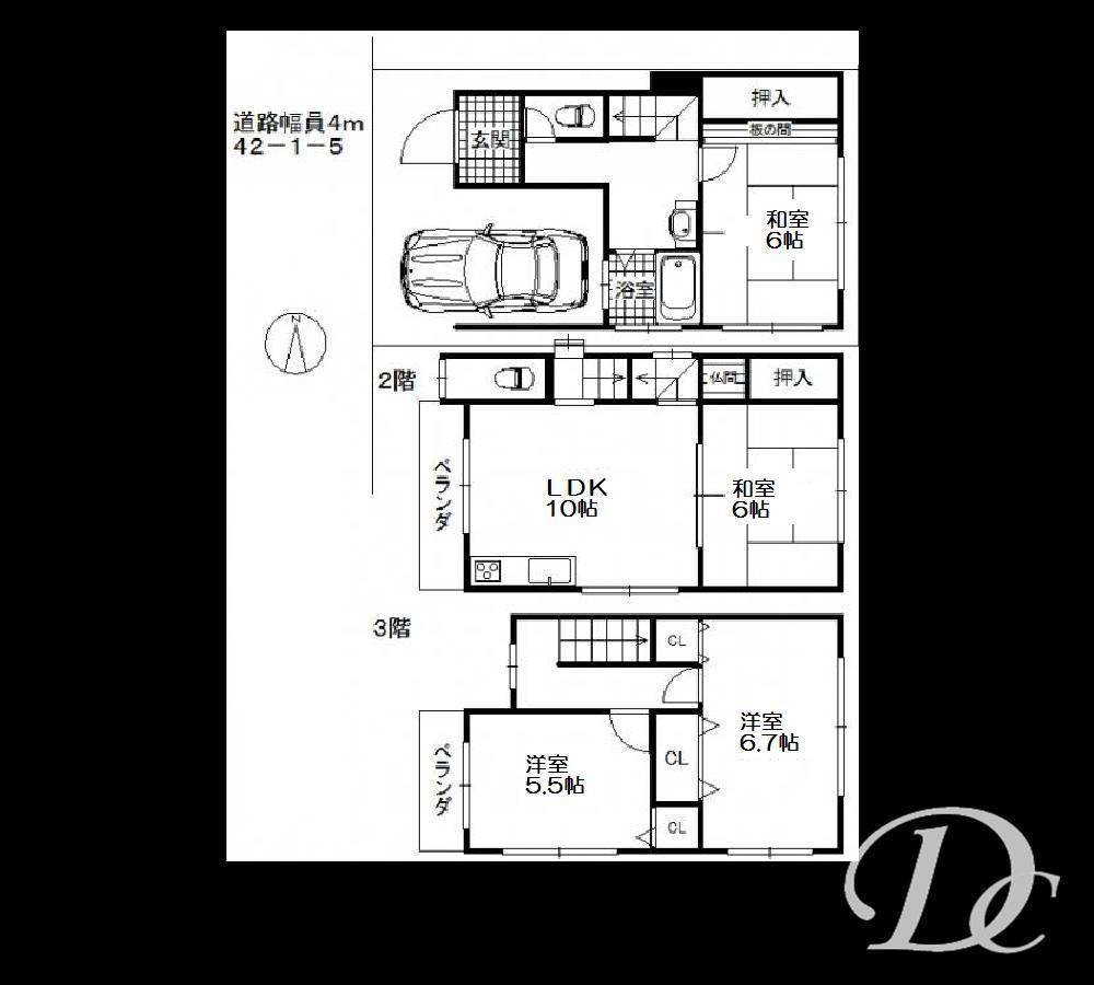 Floor plan. 17.3 million yen, 4LDK, Land area 66.26 sq m , Building area 97.94 sq m