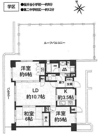 Floor plan. 3LDK, Price 18.9 million yen, Occupied area 67.31 sq m , Balcony area 11.67 sq m